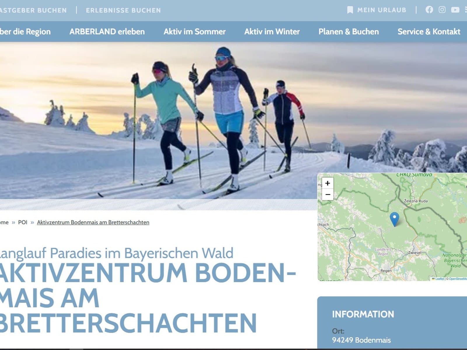 Běžkařský ráj v Bavorském lese - Bodenmais Activzentrum Bodenmais Bretterschachten